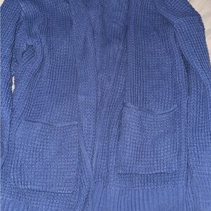 Women's Blue Knit Cardigan Sweater